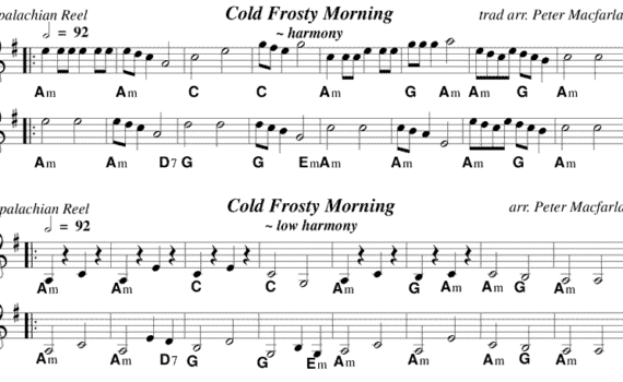 A sheet music with three different notes on it.