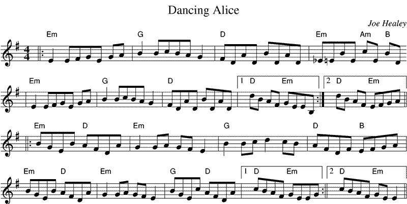 A sheet music with musical notes and the words " dancing alice ".