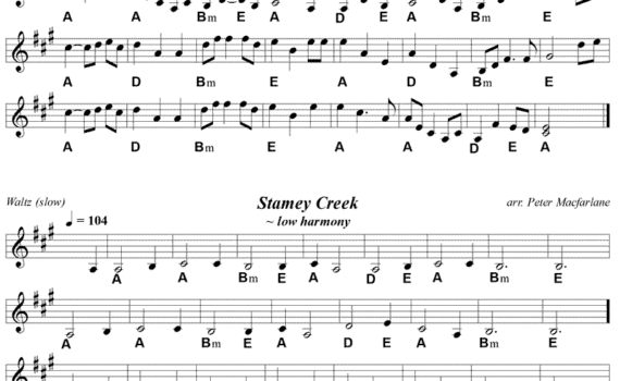 A sheet music with two different notes on it.