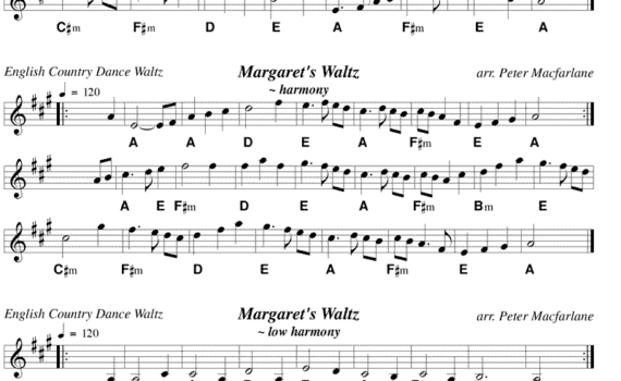 A sheet music page with several different notes.
