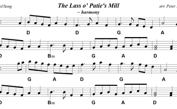 A sheet music with musical notes and lines.