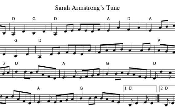 Sheet music for "Sarah Amstrong's tune"